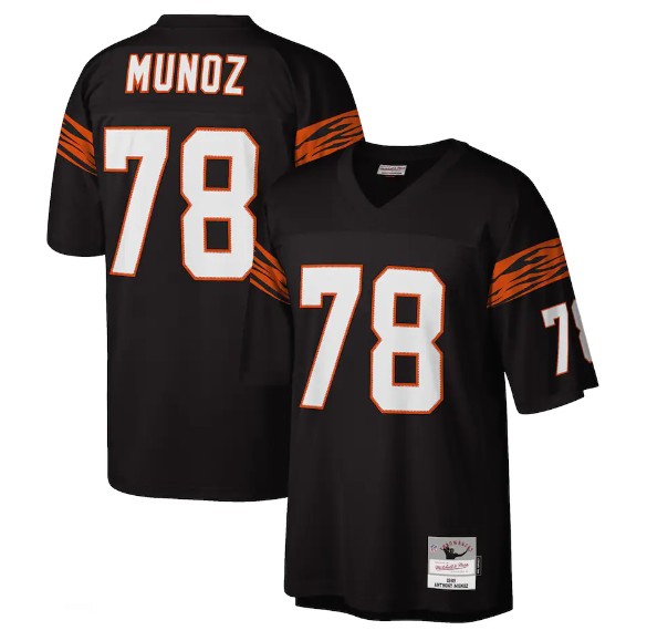 Men's Cincinnati Bengals #78 Anthony Munoz Black Throwback Legacy Stitched Jersey